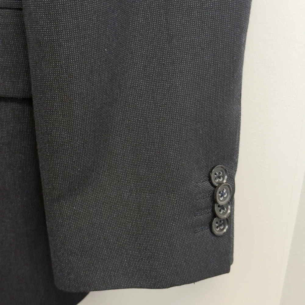 Banana Republic Mens Navy Blue Two Button Blazer Jacket 40R Micro Pattern